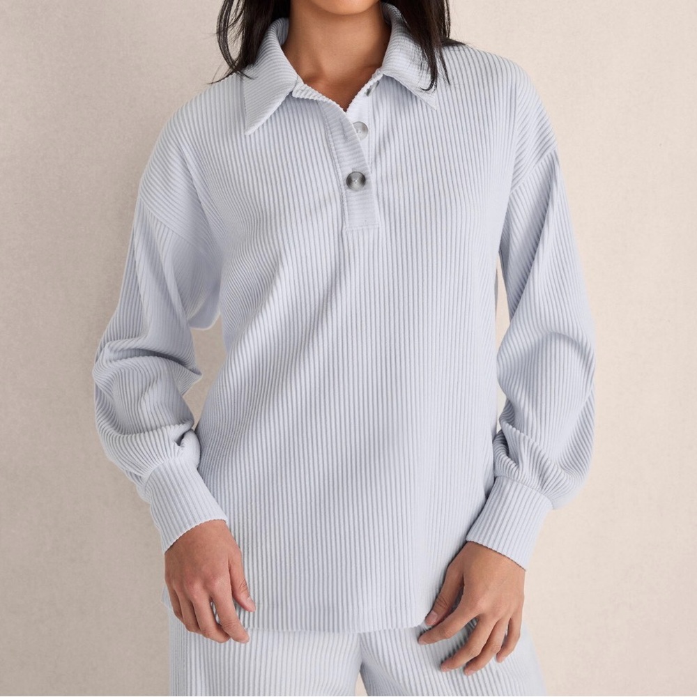 Haven Well Within Ottoman Rib Polo Popover Women’s Small - Picture 1 of 8